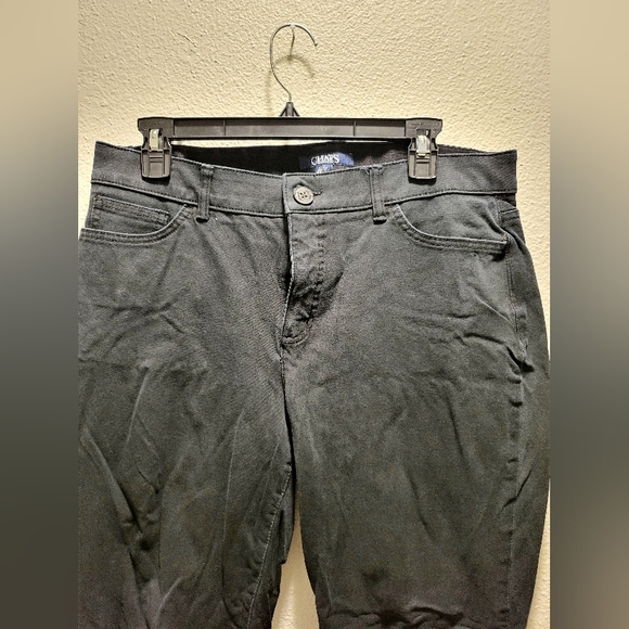 Chaps Women's black faded straight line pants - Picture 2 of 7